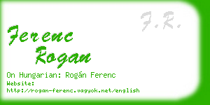 ferenc rogan business card